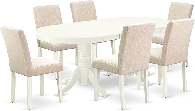 East West Furniture VAAB7-LWH-02 7 Piece Modern Dining Table Set Consist of an by EastWestFurniture
