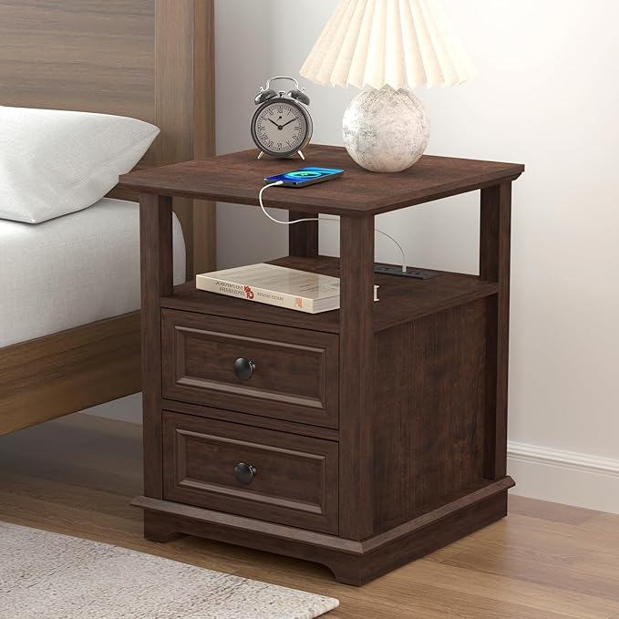 24" Tall End Table with Charging Station, Double 18W Fast Charge End Table - Image 7