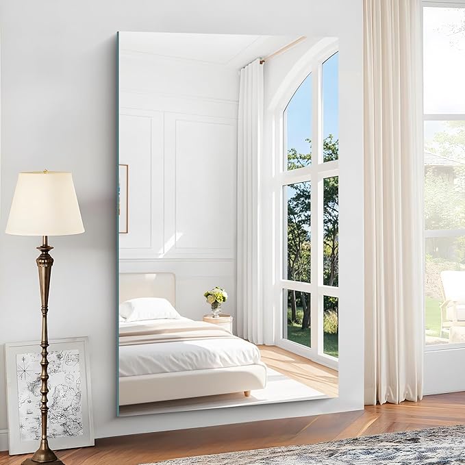 KOCUUY Large Frameless Mirror, 60x36 Inch Rectangle Bathroom Vanity Mirror - Image 3