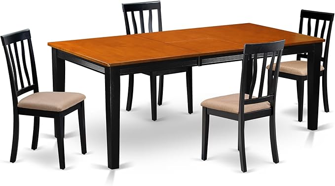 East West Furniture QUAN5-BCH-C 5 Piece Kitchen Table Set by EastWestFurniture