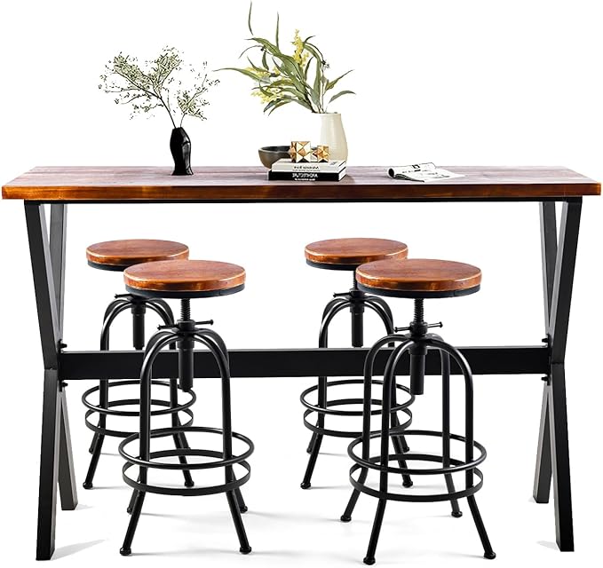 Bar Table, 47.24"L×41.33"H Bar Height Pub Table High Top Rectangular Sofa - Image 8