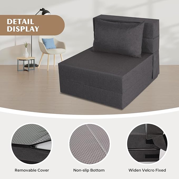 Folding Sofa Bed, Foldable Sleeper Chair - Image 4