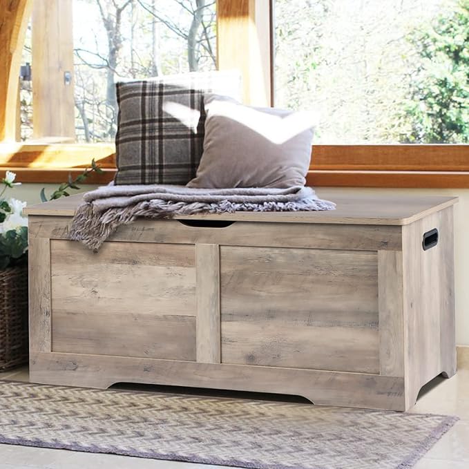 39.4" Storage Chest, Wooden Storage Bench, Lift Top Toy Chest - Image 9