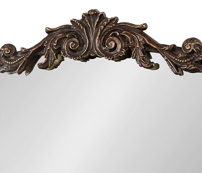 Kate and Laurel Arendahl Ornate Traditional Arched Mirror; 36 x 29; Bronze; - Image 6