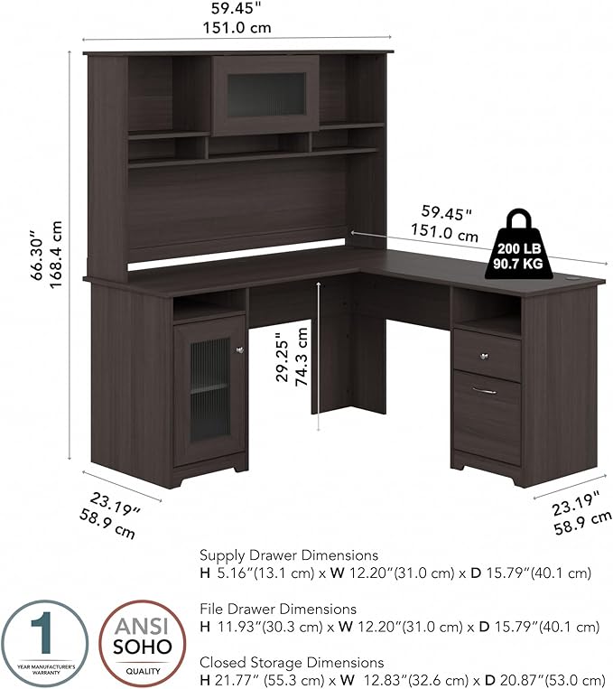 Bush Furniture Cabot L Shaped Desk - Image 3