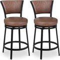 Bar Stools, Counter Height Barstools Set of 2, Modern Upholstered Counter Stools by FLYZC