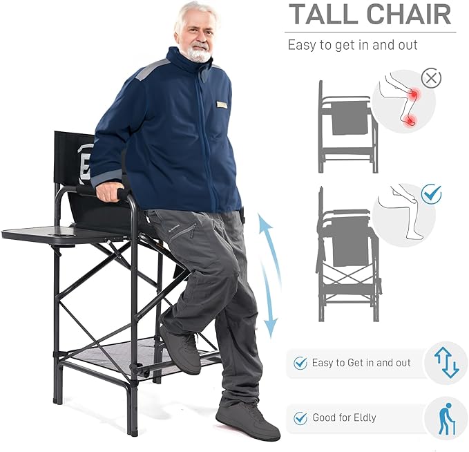 EVER ADVANCED 30.7" Seat Height Directors Chair - Image 4