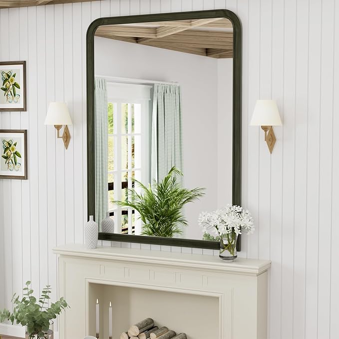 WallBeyond Black Wood Bathroom Mirrors - Image 4