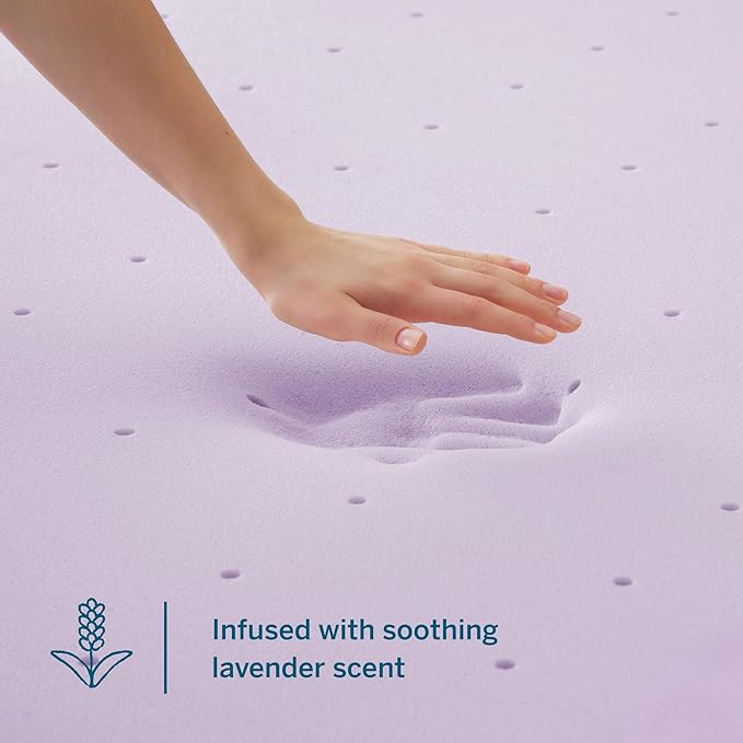 Lucid 3 Inch Lavender Infused Memory Foam Mattress Topper - Image 2