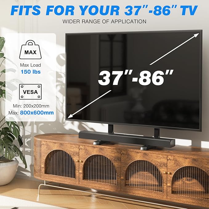 Rfiver Table Top TV Stand with Height Adjustable TV Legs, TV Stands Base with - Image 8