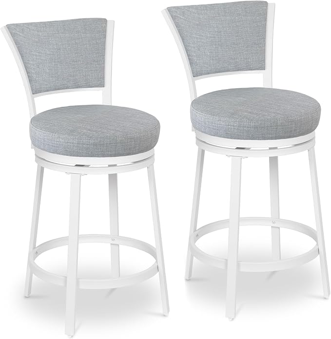 Bar Stools, Counter Height Barstools Set of 2, Modern Upholstered Counter Stools by FLYZC