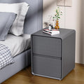 VICITON Modern Narrow Faux Leather Nightstand, Solid Wood Drawer, Storage by Unknown