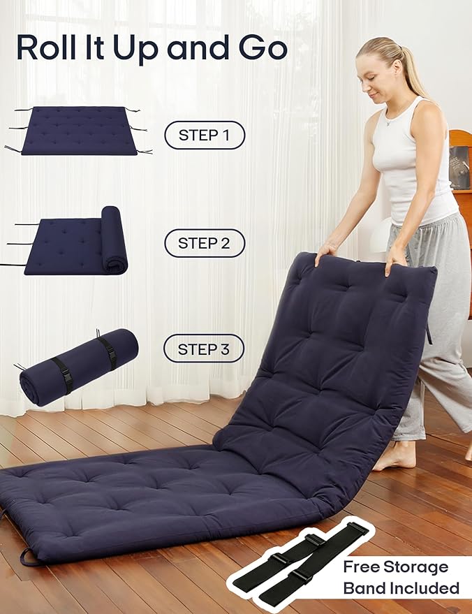Syrinx Japanese Floor Futon Mattress, Foldable Tatami Sleeping Pad - Image 7