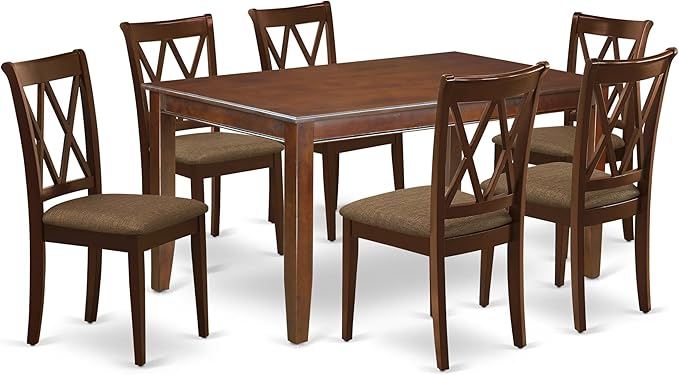 East West Furniture DUCL7-MAH-C 7 Piece Dining Set Consist of a Rectangle by EastWestFurniture