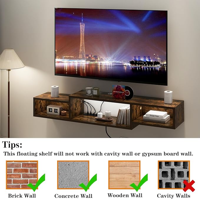 IBUYKE 59" Floating TV Stand Wall Mounted - Image 5