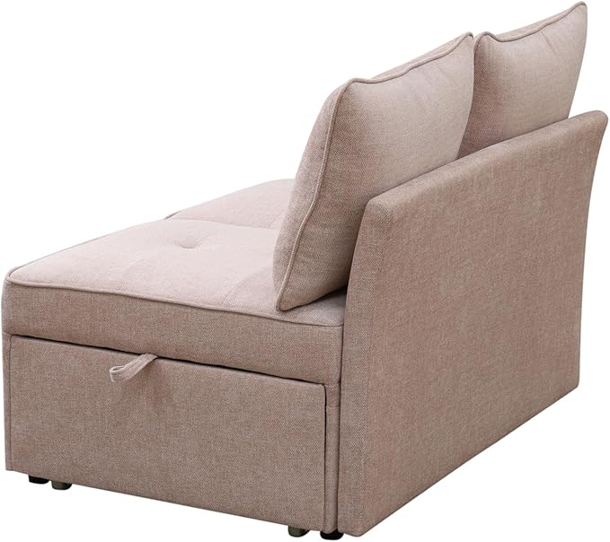 Sleeper Sofa, 4-in-1 Convertible Ottoman Couch Bed, Modern Sackcloth Futon Sofa - Image 8