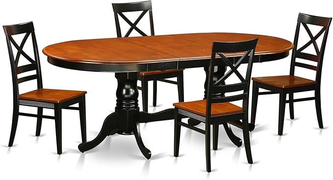 East West Furniture PLQU5-BCH-W 5 Piece Kitchen Table Set by EastWestFurniture