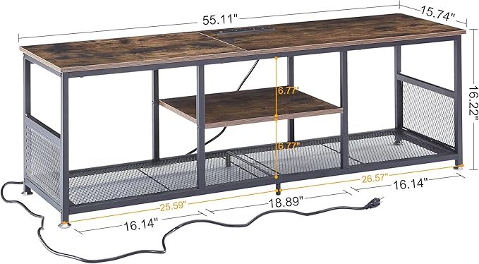 VECELO TV Stand with Power Outlets - Image 10