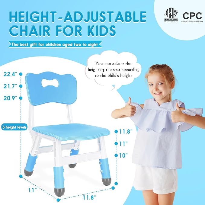 Kids Adjustable Chair with 3 Height Levels Toddler - Image 2