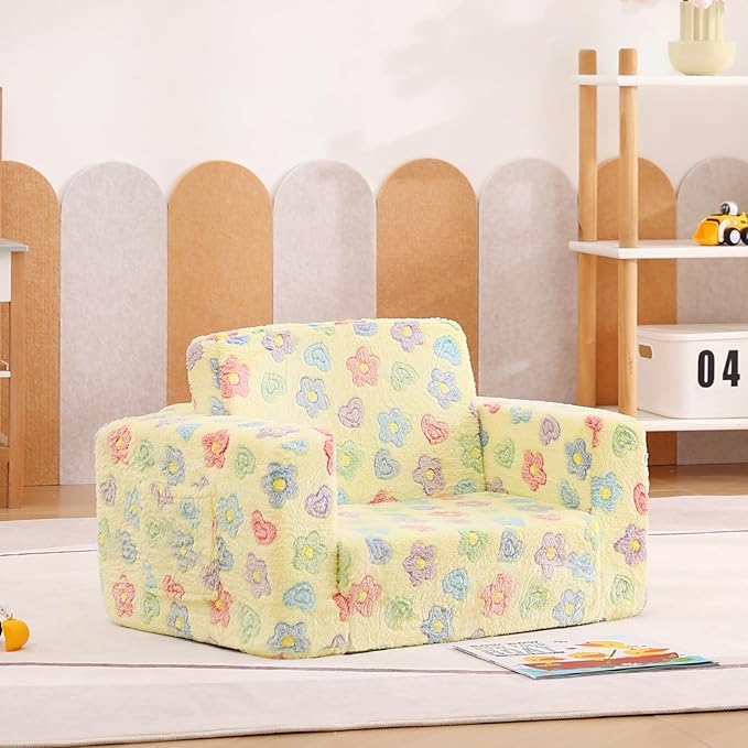 Tiita 2-in-1 Kids Sofa, Convertible Children Couch to Lounger, Flip Out Kids - Image 6