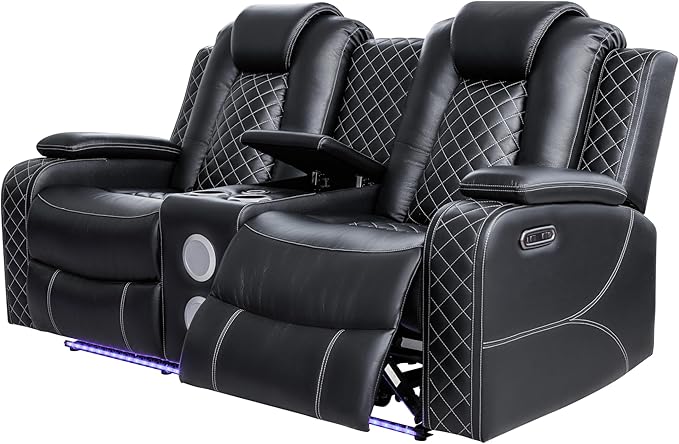 Ball & Cast Power Recliner Sofa Set Leather Reclining Sofa Set Living Room - Image 12
