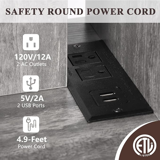 ZGREN End Table with Charging Station, Narrow Side Tables - Image 6