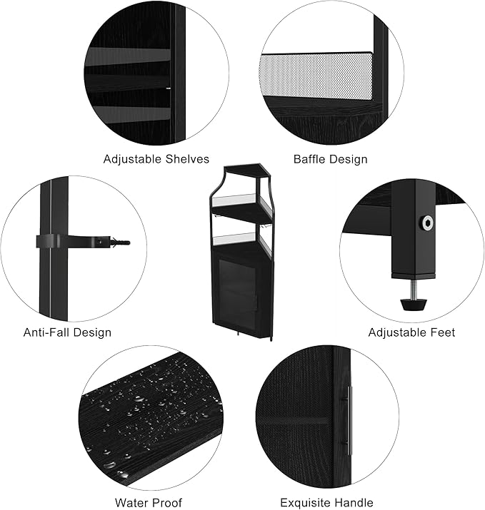GarveeHome Corner Wine Cabinet - Image 7