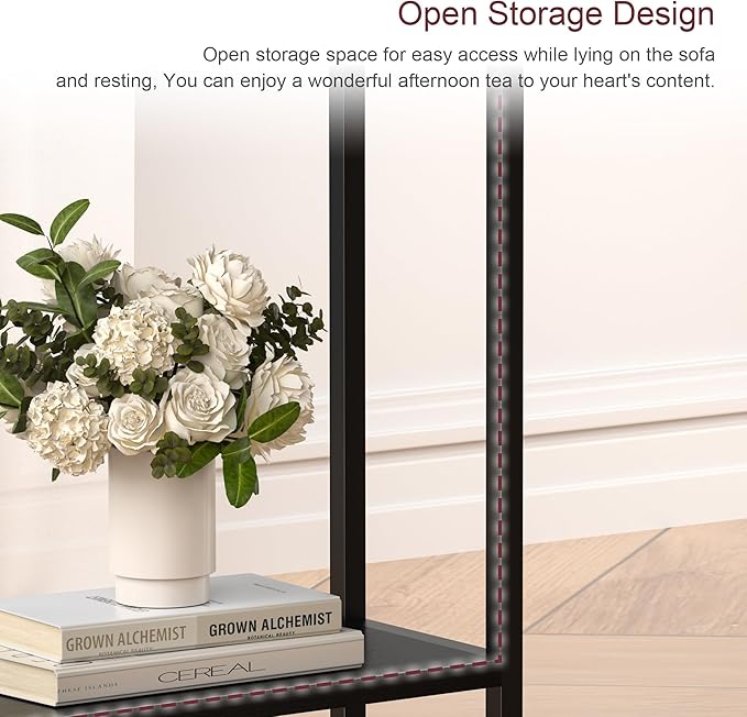Narrow Side Table for Small Space, 2-Tier Small End Table - Image 6