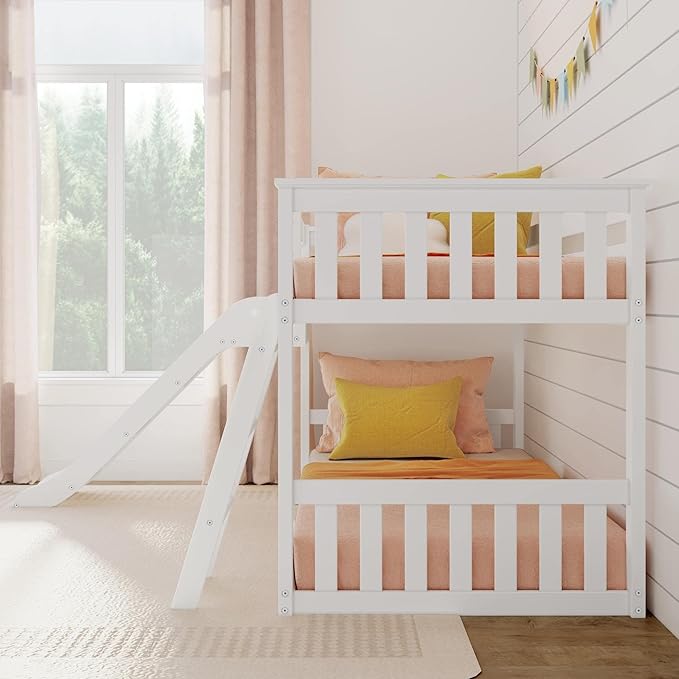 Max & Lily Solid Wood Twin Over Twin Size Low Bunk Beds - Image 6