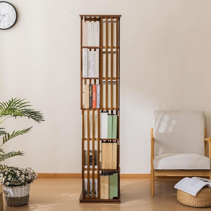 6 Tier Book Shelf, Modern Bookshelves Organizer - Image 2
