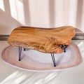 End Table with Epoxy Resin Craftsmanship and Natural Wood Finish by BTEOBFY