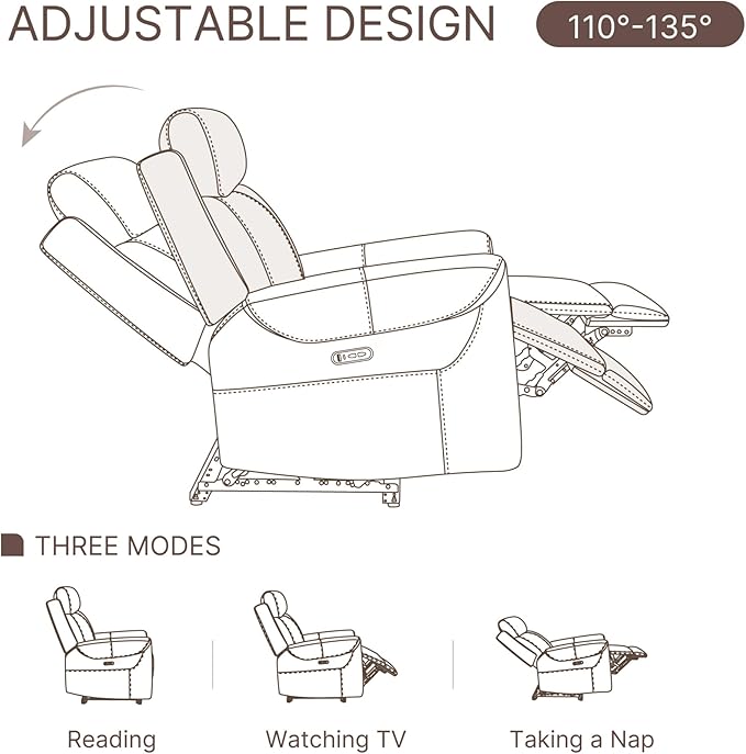 Leather Recliner Chair for Adults Wall Hugger RV Recliner - Image 4