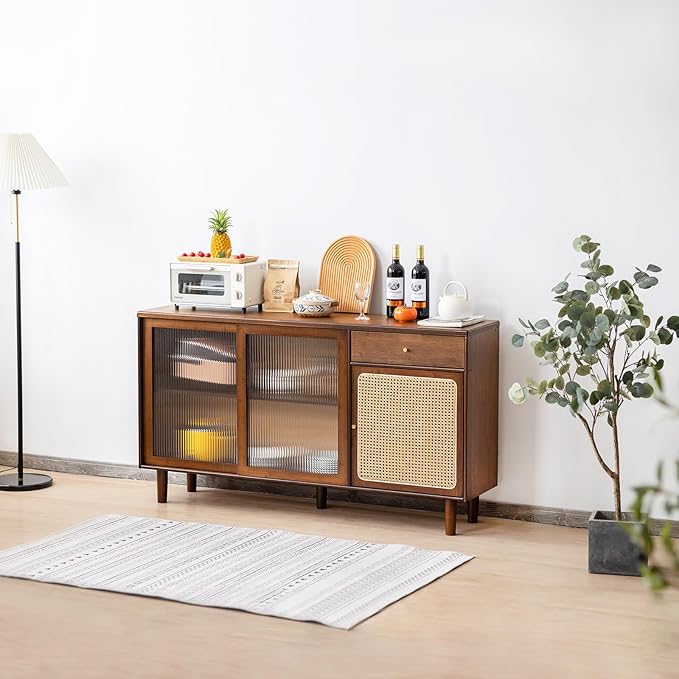 Tiita Bamboo Sideboard Buffet Cabinet, Rattan Kitchen Storage Cabinet - Image 8