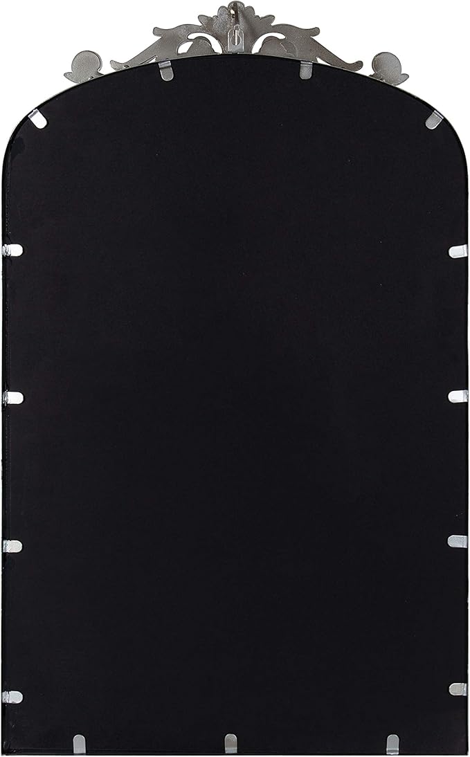 Kate and Laurel Arendahl Traditional Ornate Wall Mirror, 19 x 31, Antique Silver - Image 4