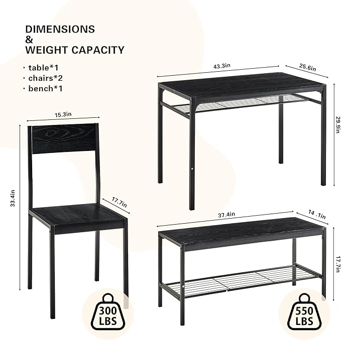 VECELO Kitchen Dining Room Table - Image 7