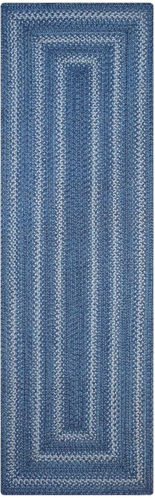 Homespice Denim Premium Jute Braided Area Rug, 2x6' Rectangular Hall Runner Blue - Image 8