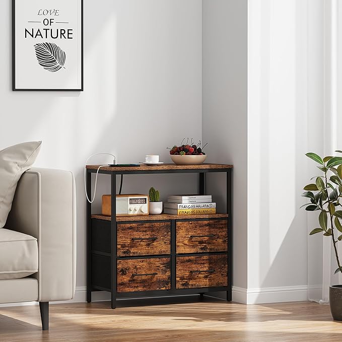 TUTOTAK Large Night Stand with Charging Station, Nightstand with USB and Type-C - Image 8