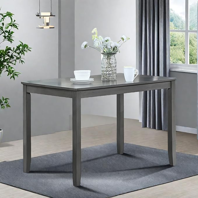 Dining Table for 4, Wooden Rectangular Kitchen Table - Image 5