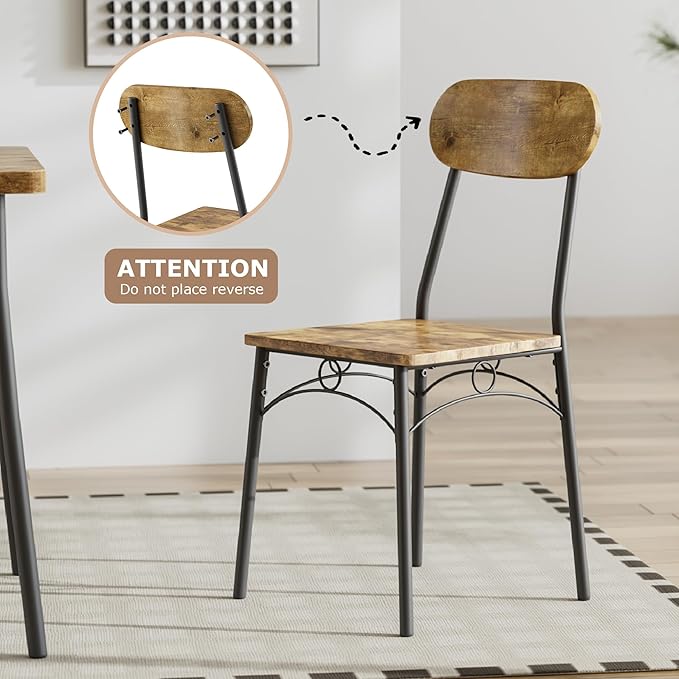 VECELO Dining Table Set for 4, 5-Piece Kitchen Table - Image 6