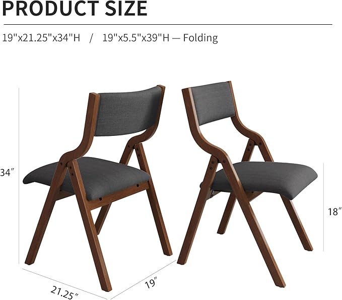 Ball & Cast Upholstered Folding Chairs Set of 2 - Image 2
