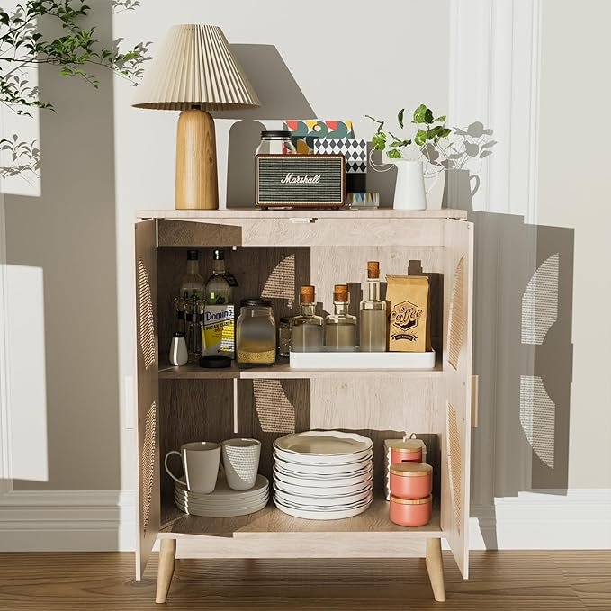 Buffet Cabinet with Storage Sideboard Accent Modern Credenza with Doors & - Image 7
