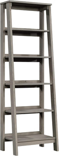 Sauder Ladder Bookshelf 5 Tier Trestle Ladder Shelf Wooden Bookcase, in Mystic by SAUDER%C2%AE
