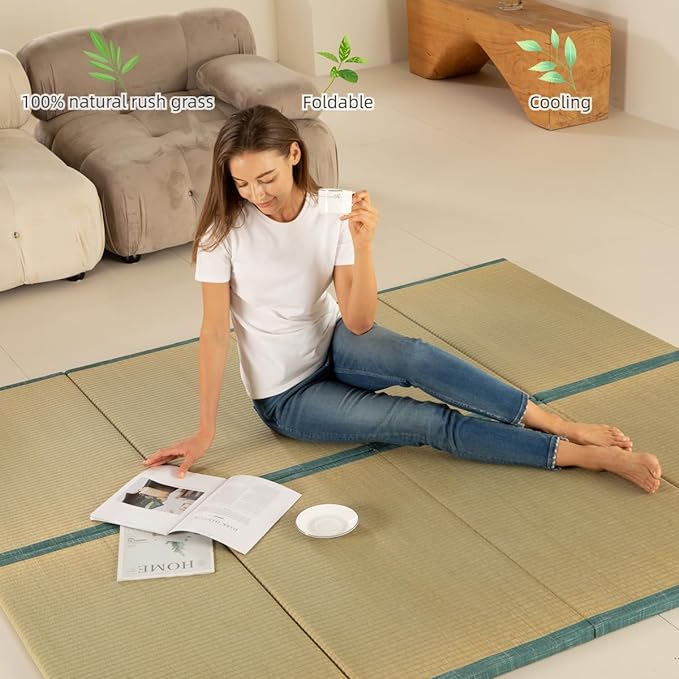 MustMat Japanese Floor Mattress Foldable Tatami Mats Folding Tatami Futon - Image 2