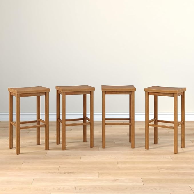 Grain & Grove Smith Collection Set of 4 Solid Wood Bar Stools, 30 inch by GrainGrove