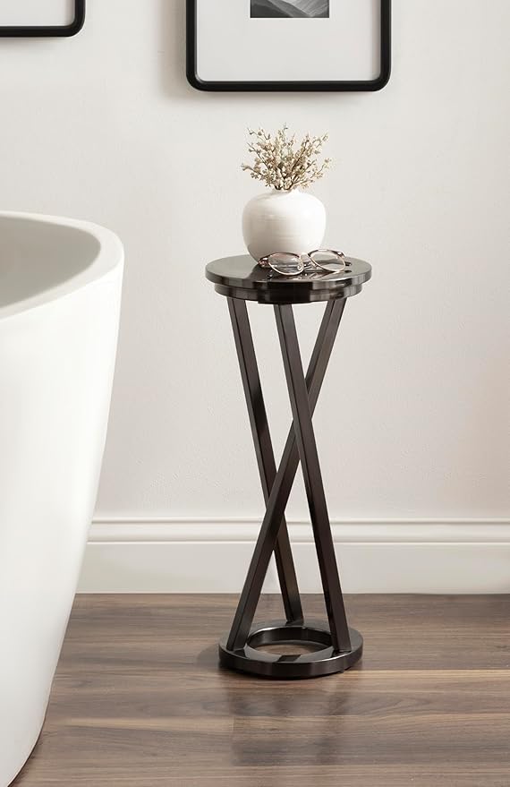 Kate and Laurel Aja Modern Metal Round Drink Table, Decorative Geometric - Image 4