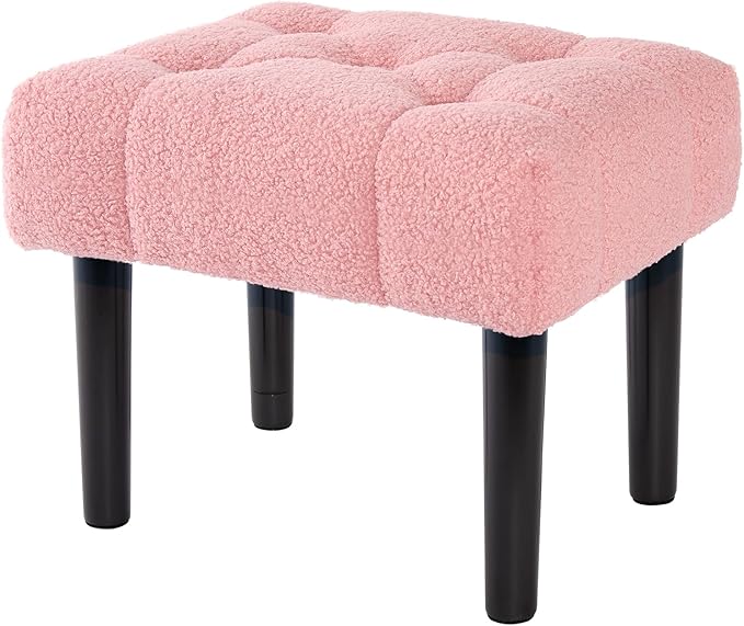 HOUCHICS Fur Padded Foot Stool, Small Ottoman Foot Rest - Image 8