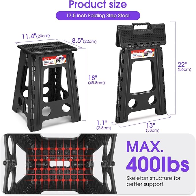 ACSTEP 17.5 Inch Folding Step Stool - Image 2
