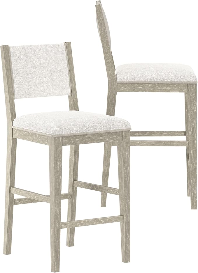 Plank+Beam Sereno Bar Stool, Sturdy Wood Modern Kitchen Bar Height Stool - Image 3