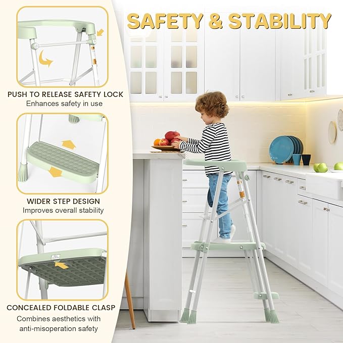 Kids Step Stool 2 Steps, Toddler Tower - Image 4
