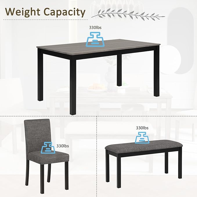soges 6-Piece Kitchen Dining Table Set - Image 5